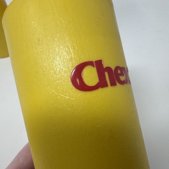 Vintage Yellow CHEX Advertising Plastic Cups Tumblers Lot of 4 Retro Food Snacks - Picture 4 of 5